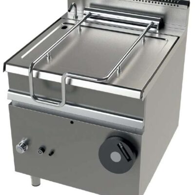 Sartén basculante a gas 80 litros 22Kw fondo cuba en acero suave Serie 900 JUNEX con medidas 800x900x900h mm FD9C080F
