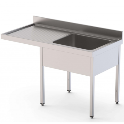 Fregadero Acero Inoxidable 2 Cubas Izquierda para Lavavajillas Fondo 70 cm - 1800x700x850 mm