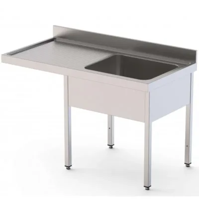 Fregadero Acero Inoxidable 2 Cubas Izquierda para Lavavajillas Sin Estante Fondo 60 cm
