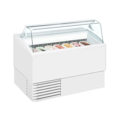 Vitrina para Helados Estática Cristal Recto  - 7 Bandejas