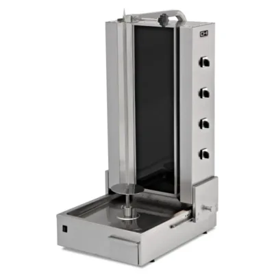 Asador Kebab Eléctrico 4 Zonas Vitrocerámica Motor Inferior y Base Ajustable