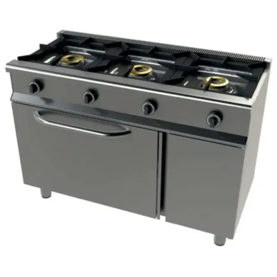Cocina a Gas con Horno 3 Fuegos 8+8+8 Kw