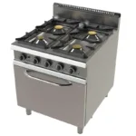 Cocina a Gas con Horno GN2/1 de 4 Fuegos