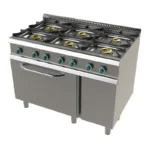 Cocina a Gas con Horno GN2/1 de 6 Fuegos