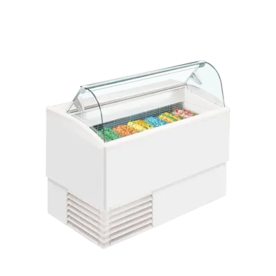 Vitrina para Helados Estática Cristal Curvo - 7 Bandejas