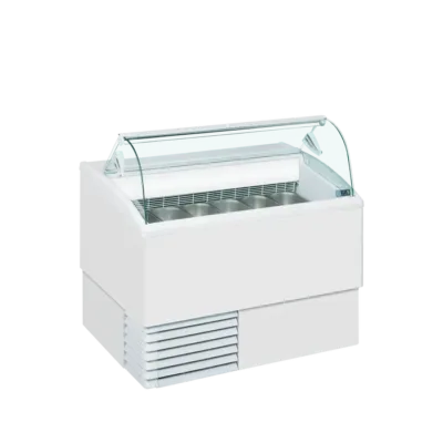 Vitrina para Helados Estática Cristal Curvo – 6 Bandejas