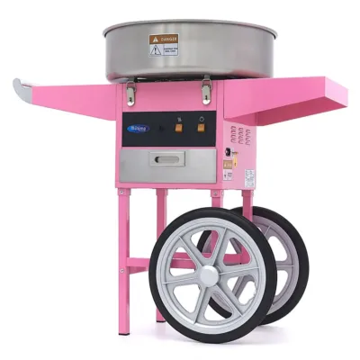 Máquina de Algodón de Azúcar con Carrito - Ø 52cm - Rosa