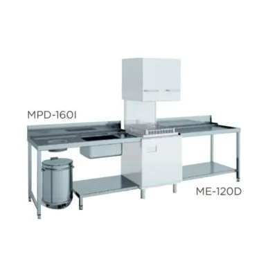 Mesa de Prelavado Entrada Derecha con Estante con Aro Desbarazado 1200x750x850 mm