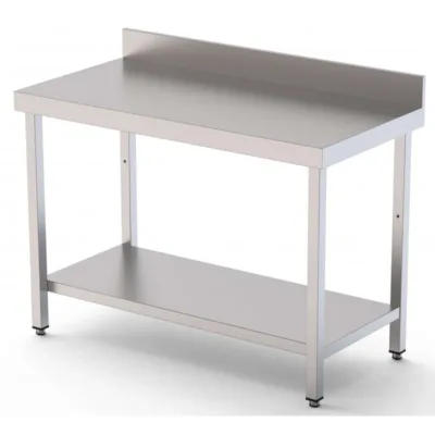 Mesa de Trabajo Acero inoxidable Mural Con 1 Estante 1900x800x850h mm WTW180190S1