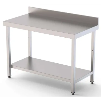 Mesa de Trabajo Acero inoxidable Mural Con 1 Estante 600x800x850h mm WTW180060S1