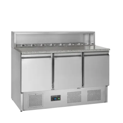 Mesa Fría de Preparación GN1/1 con 3 Puertas - 400 Litros