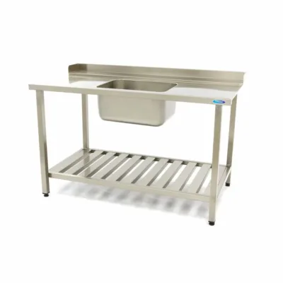 Mesa para Lavavajillas con Fregadero y Salpicadero - 140 x 75cm