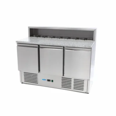Mesa Preparacion Refrigerada para Pizzas con Tapa de Acero Inoxidable - 137 cm