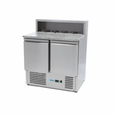 Mesa Preparacion Refrigerado para Pizzas con Tapa de Acero Inoxidable - 90 cm
