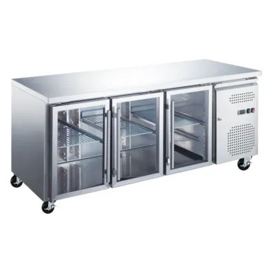Bajo Mostrador Frigorífico - 180 cm - 3 Puertas de Cristal