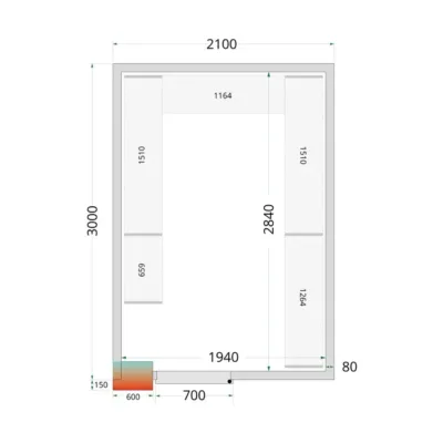 Paneles para cámara frigorífica con aislamiento de 80 mm