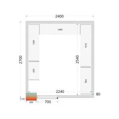 Paneles para cámara frigorífica con aislamiento de 80 mm