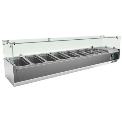 Vitrina con Cúpula de Vídrio - 9 Cubetas GN1/3