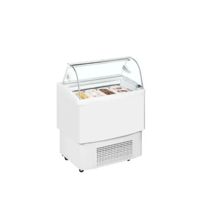 Vitrina para Helados Ventilada con Cristal Curvado - 4+4 Bandejas