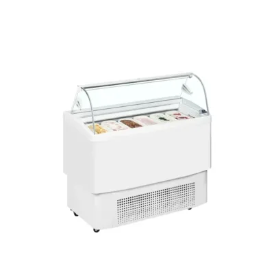 Vitrina para Helados Ventilada con Cristal Curvado - 6+6 Bandejas