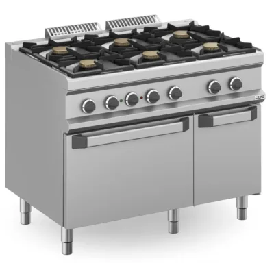 Cocina a Gas 6 Fuegos con Horno Eléctrico Estático