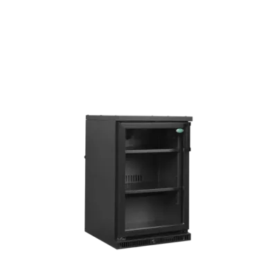 Espacioso refrigerador backbar con puerta de cristal con bisagra a la izquierda