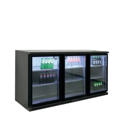Espacioso refrigerador backbar con puertas de cristal